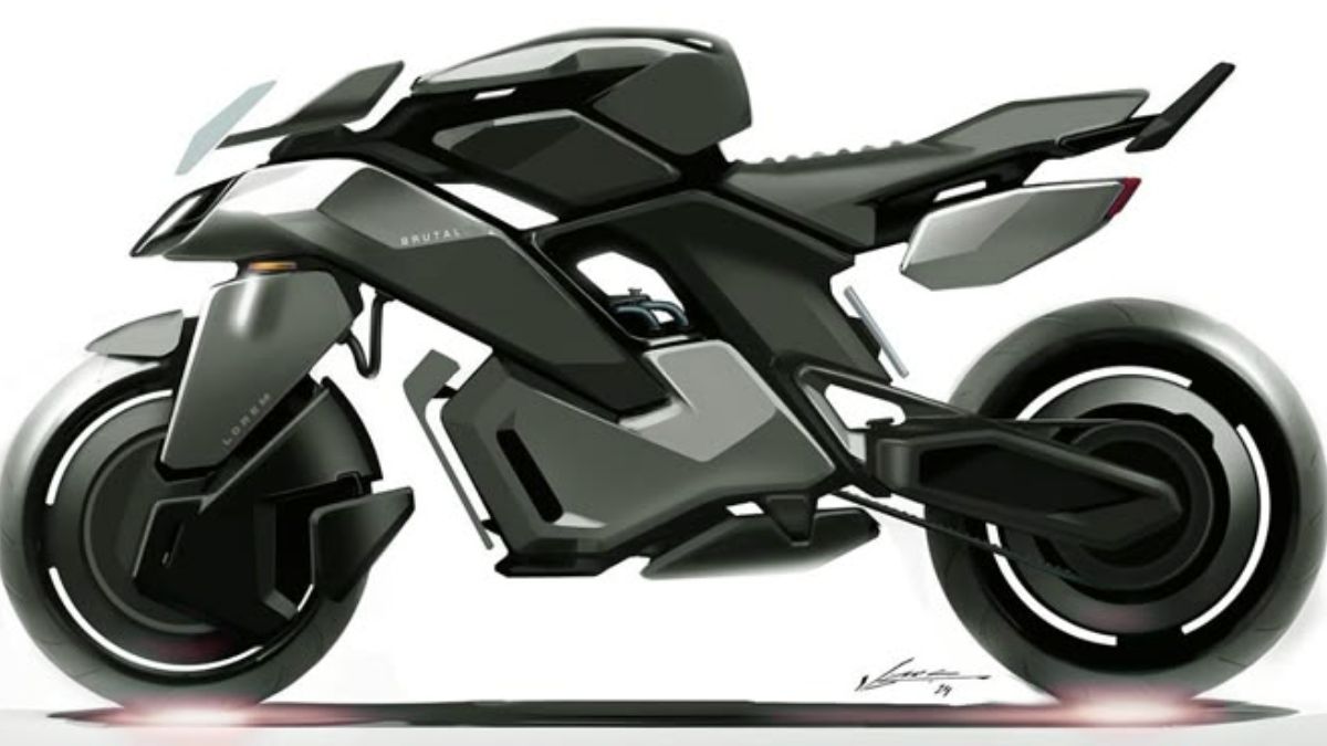 Motorcycle Sketch Wall Vivek