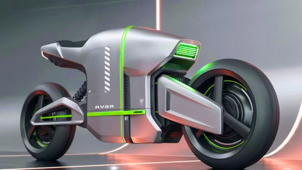 Cyberpunk Cityscape Electric Bikes Design Trends